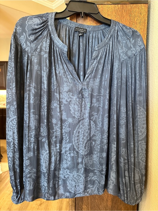 Current Air Tops - Current Air Blue Long-Sleeve Blouse